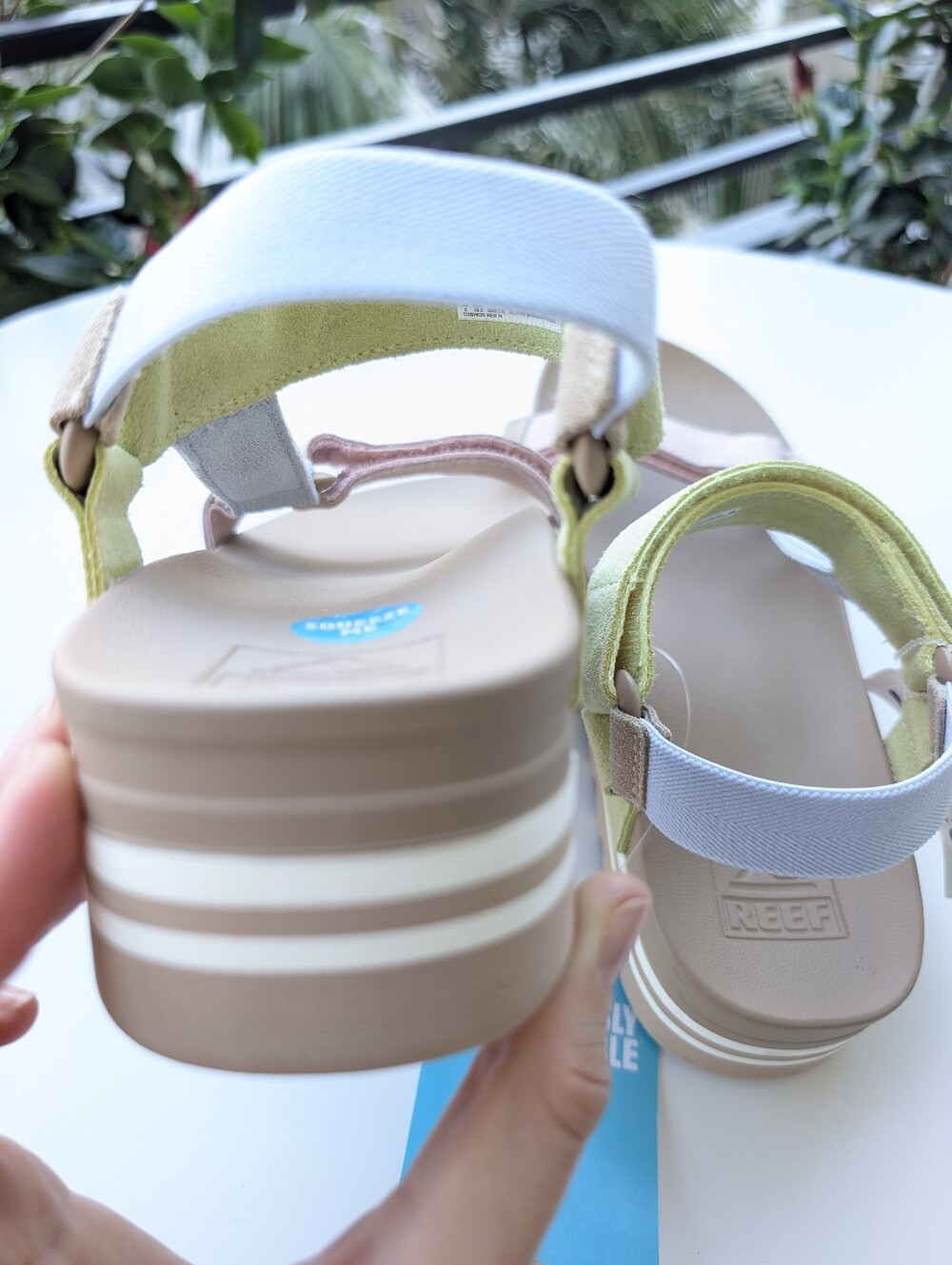 NWT Reef Cushion Rem Hi Sandals Women's 8 Meringue Pastel Platform Comfort - Picture 6 of 10